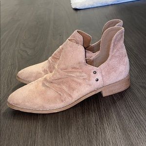 Pink Suede Booties